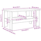 Mesa de Café Roble Negro 90 x 50 x 45 cm Madera de ingeniería