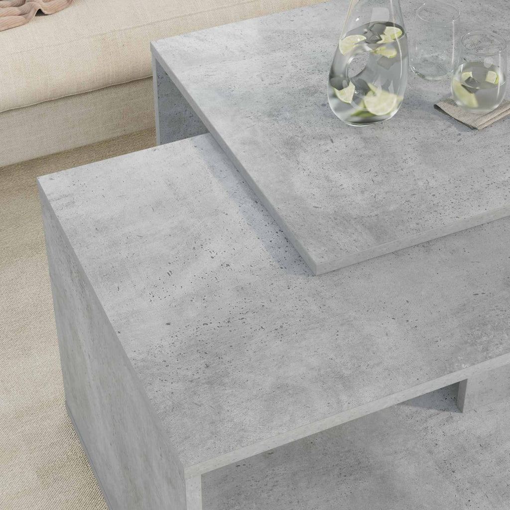 Juego de Mesas de Centro 2 pcs Gris Concreto