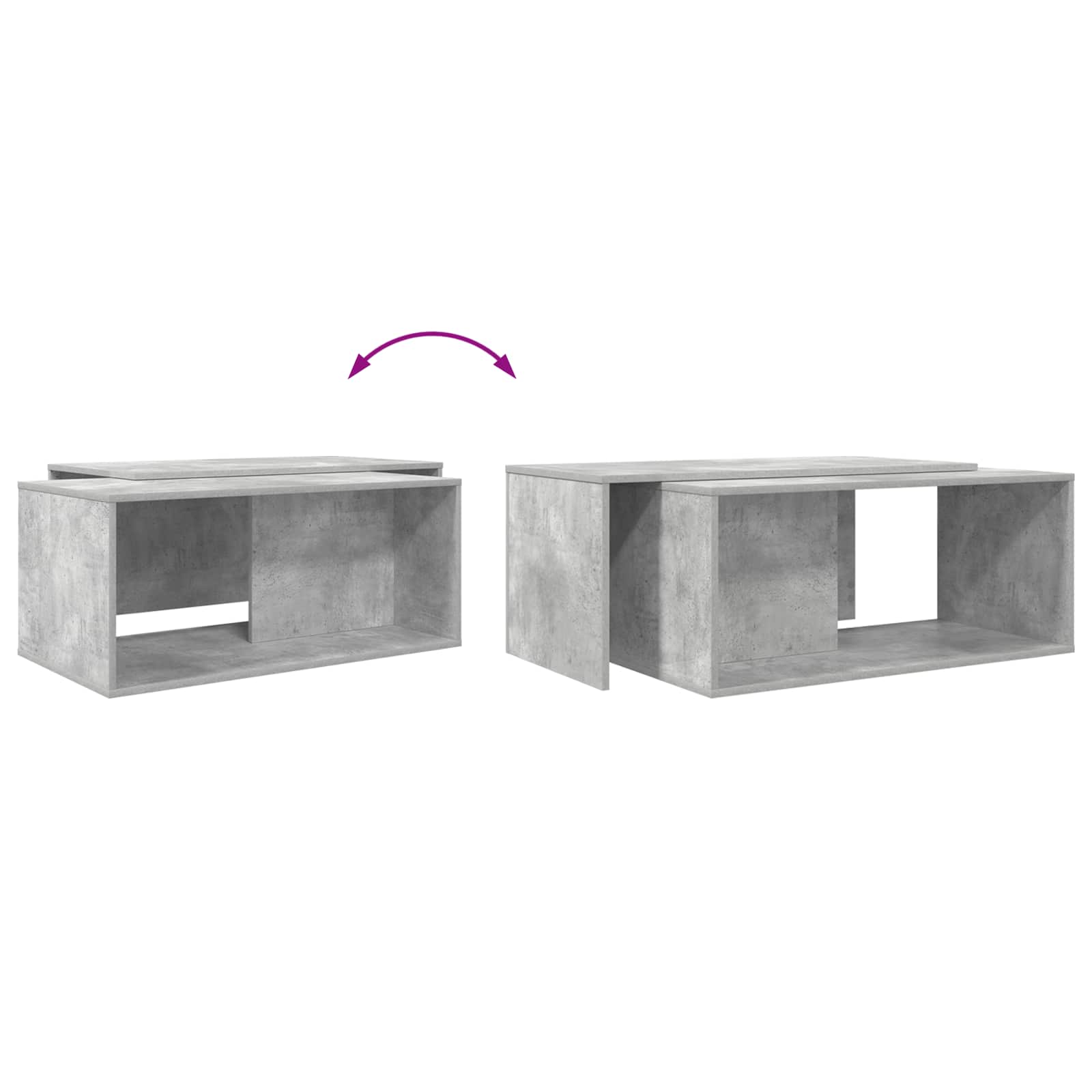 Juego de Mesas de Centro 2 pcs Gris Concreto