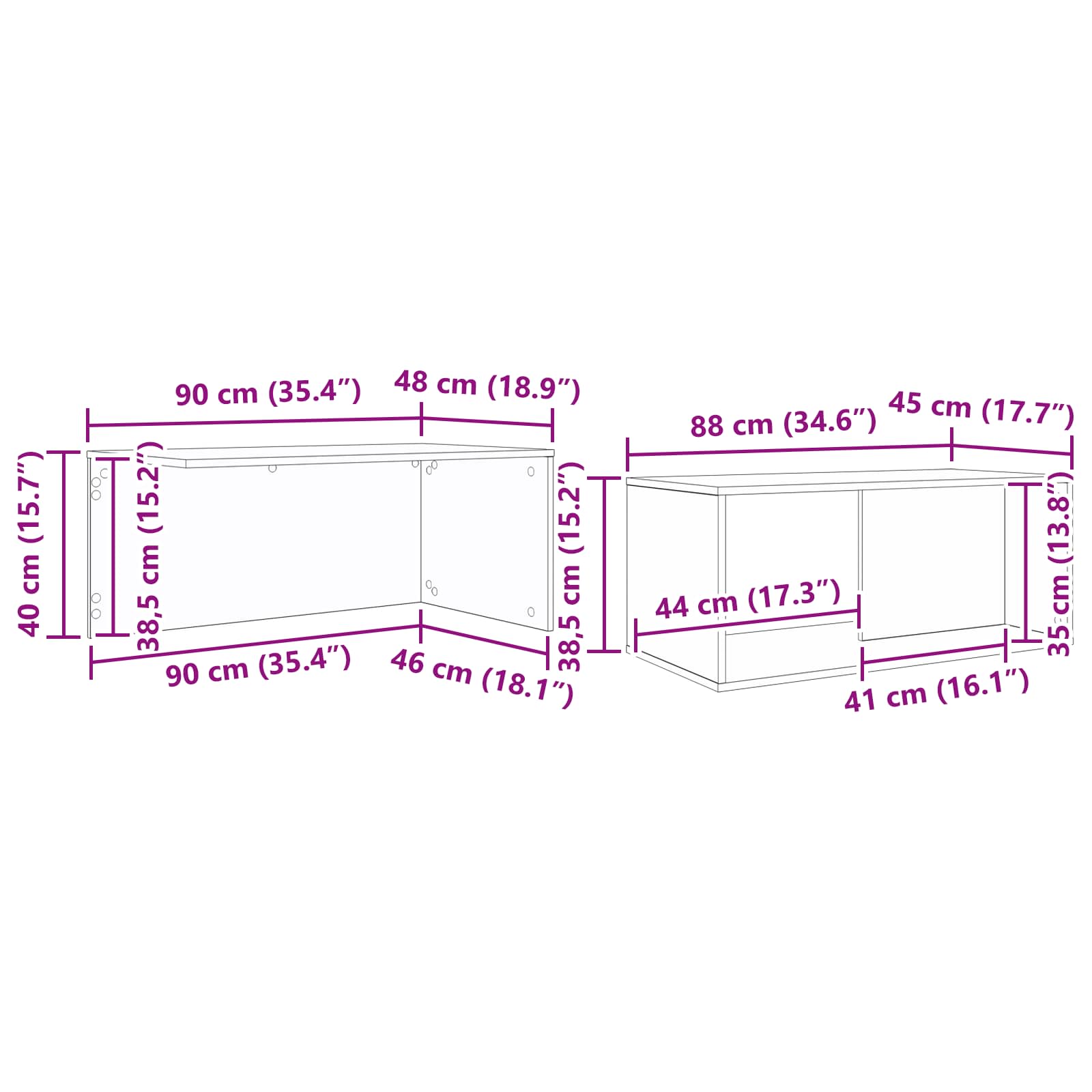 Juego de Mesas de Centro 2 pcs Gris Concreto