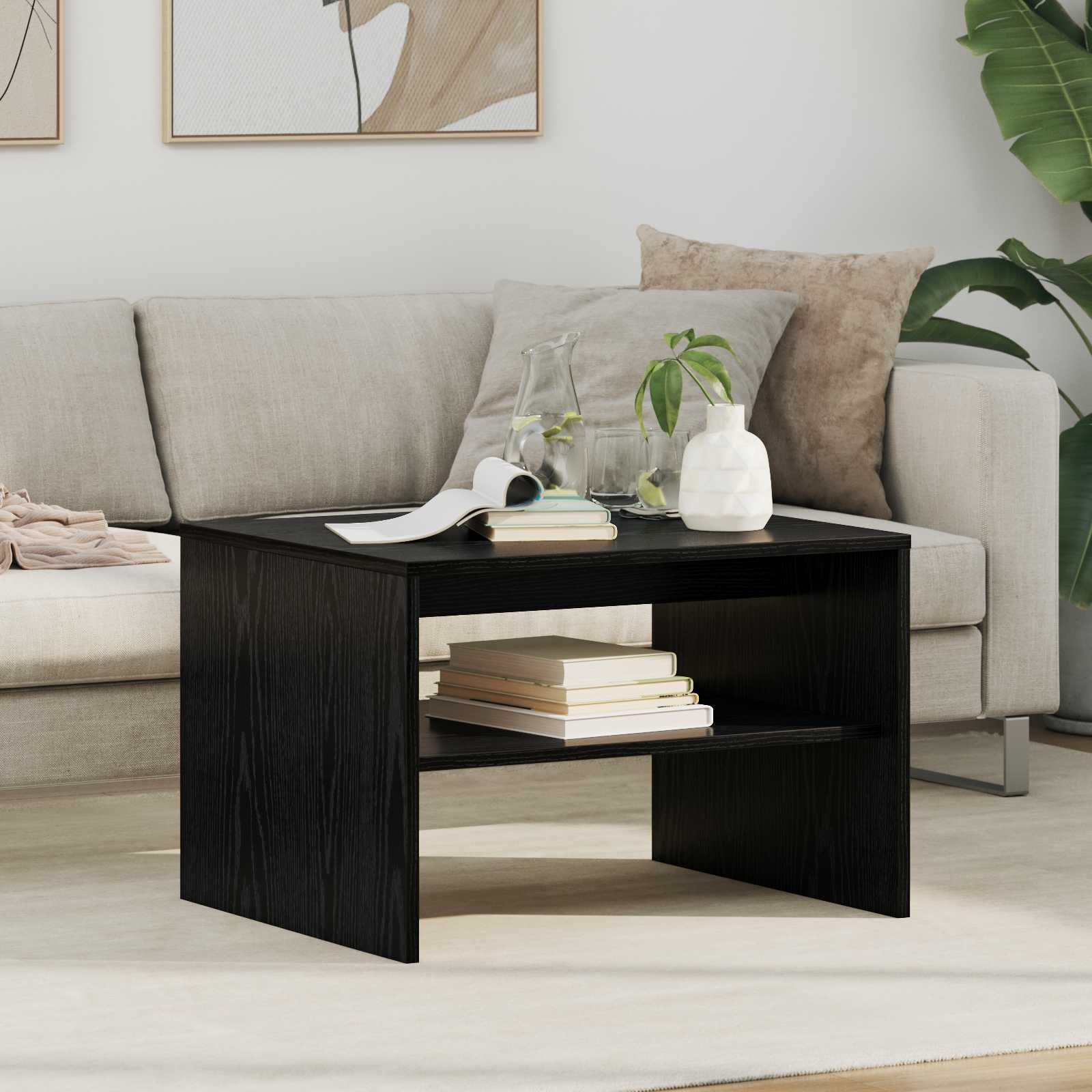 Smoked Oak Coffee Table 100 x 50 x 40 cm