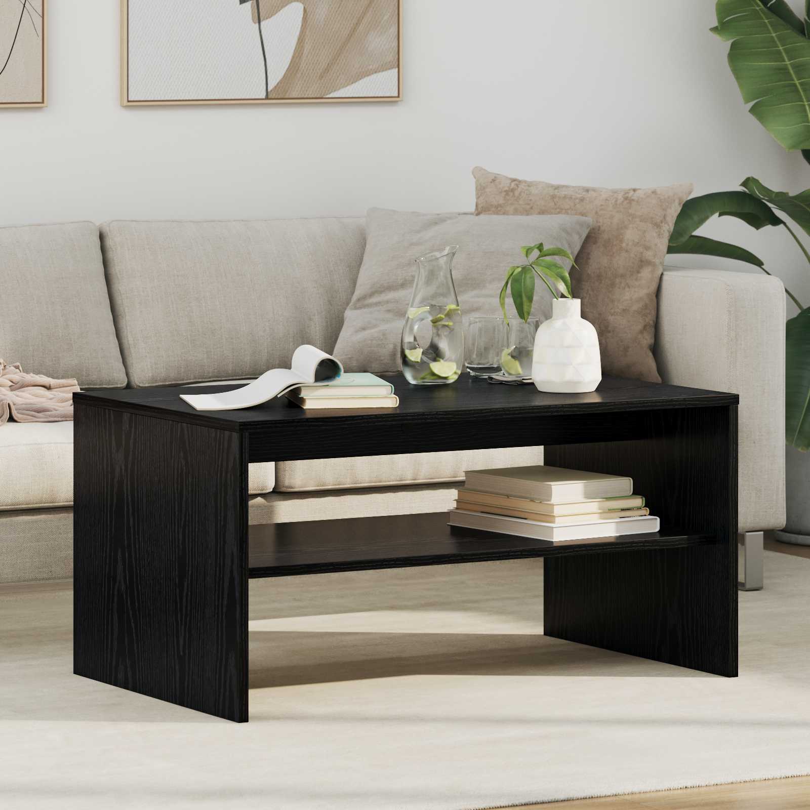 Smoked Oak Coffee Table 100 x 50 x 40 cm