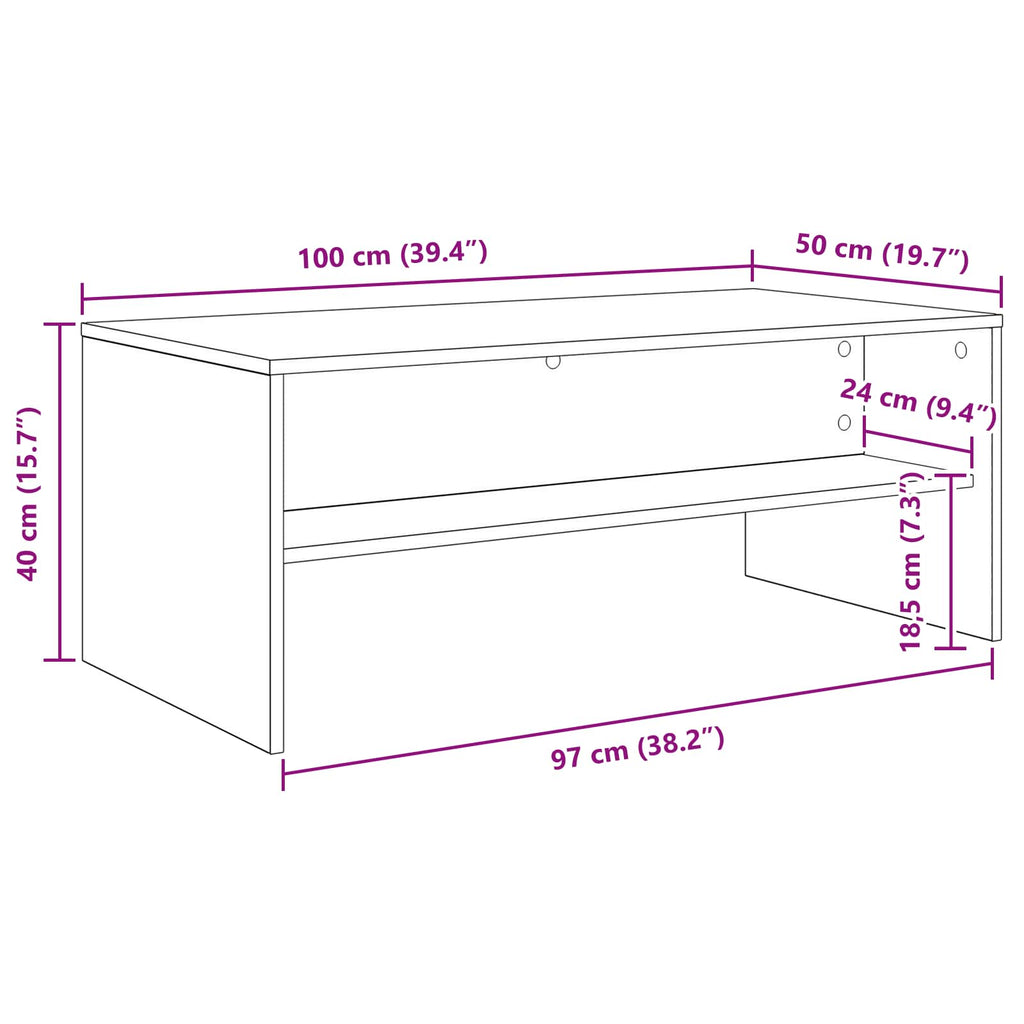 Mesa de Café 100 x 50 x 40 cm Madera de ingeniería
