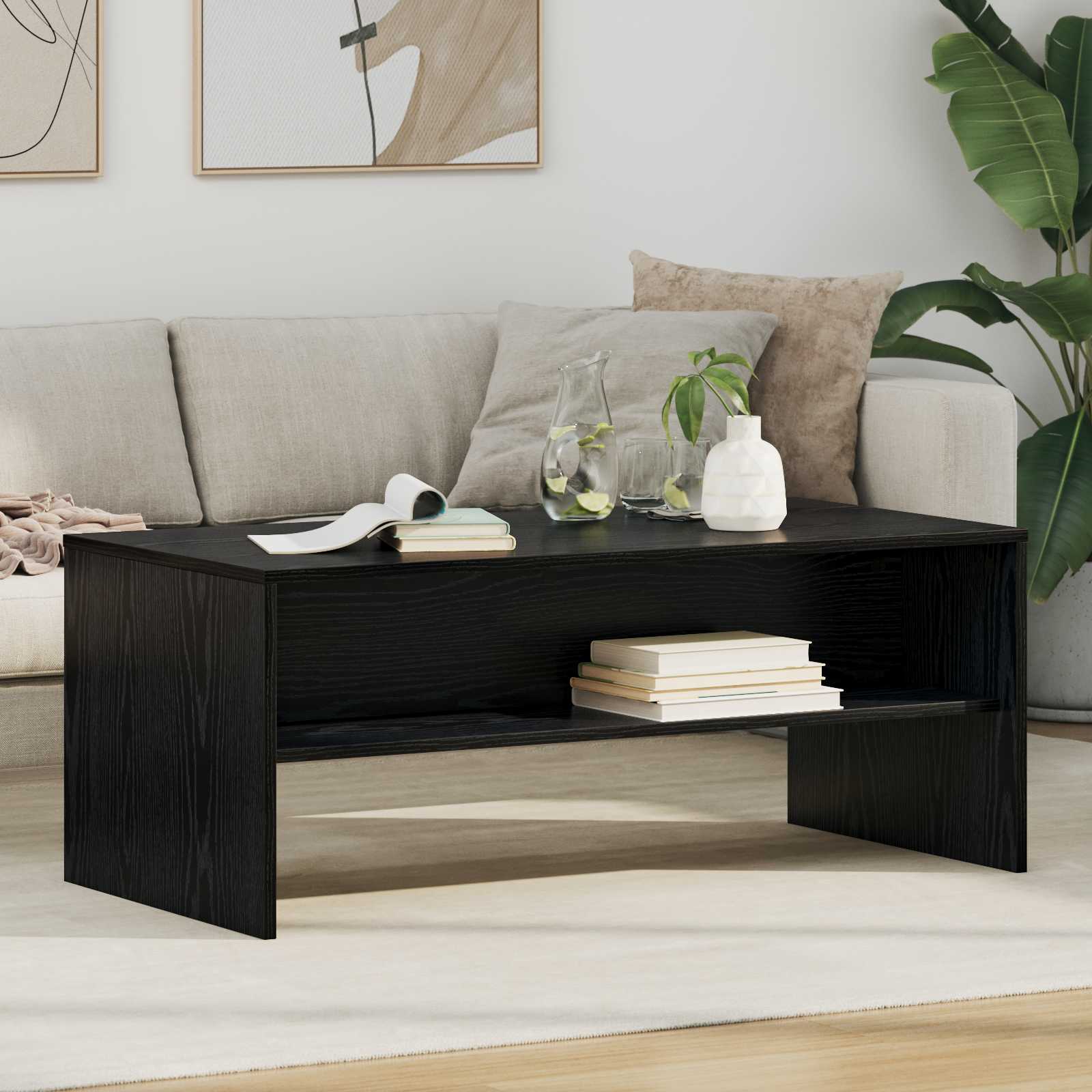 Smoked Oak Coffee Table 100 x 50 x 40 cm