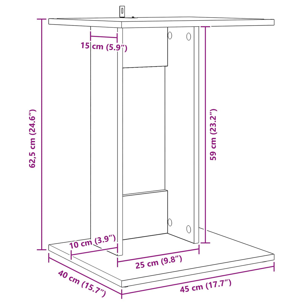 Mesa lateral 45 x 40 x 62,5 cm Madera de ingeniería