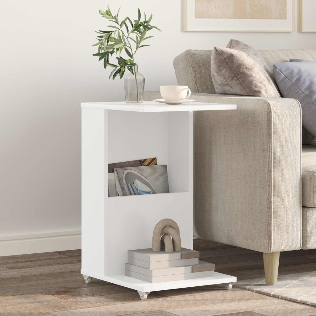 Mesa lateral con rueda 40 x 35 x 60 cm Madera de ingeniería