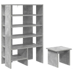 Armario Zapatero 2 pcs Gris Concreto Madera de ingeniería
