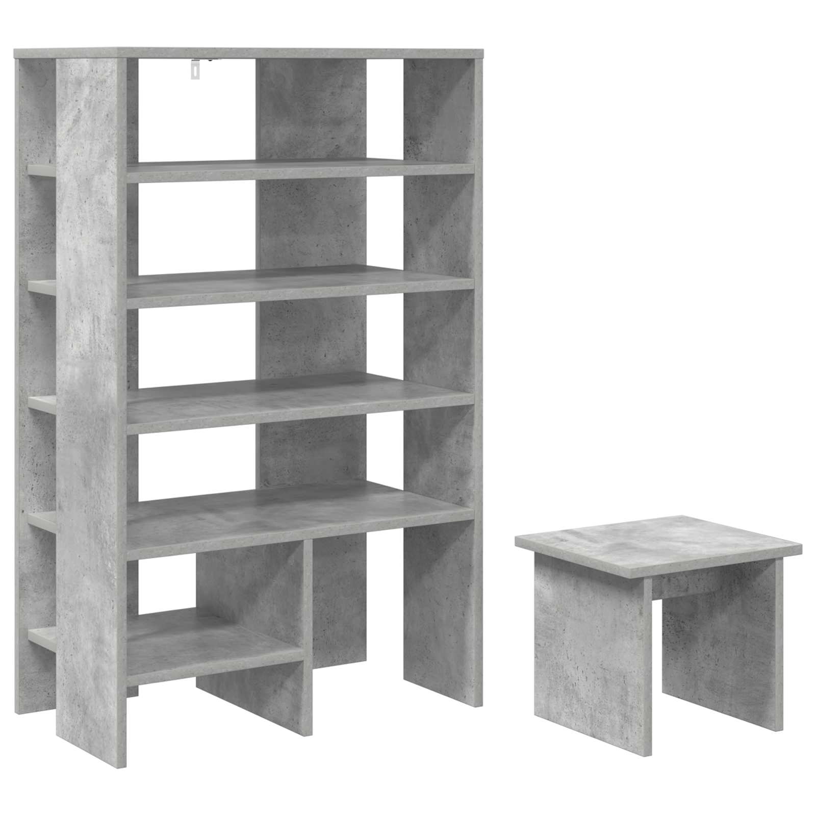 Armario Zapatero 2 pcs Gris Concreto Madera de ingeniería
