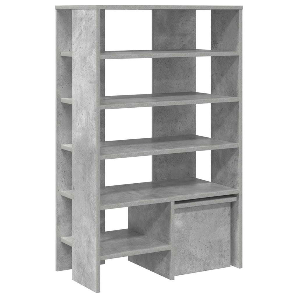 Armario Zapatero 2 pcs Gris Concreto Madera de ingeniería