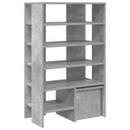 Armario Zapatero 2 pcs Gris Concreto Madera de ingeniería