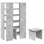 Armario Zapatero 2 pcs Gris Concreto Madera de ingeniería