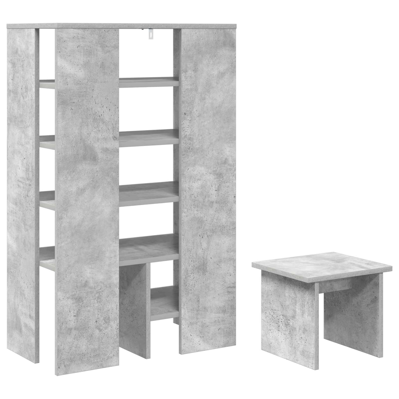 Armario Zapatero 2 pcs Gris Concreto Madera de ingeniería