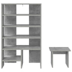 Armario Zapatero 2 pcs Gris Concreto Madera de ingeniería