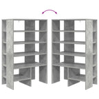 Armario Zapatero 2 pcs Gris Concreto Madera de ingeniería