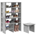 Armario Zapatero 2 pcs Gris Concreto Madera de ingeniería