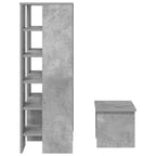 Armario Zapatero 2 pcs Gris Concreto Madera de ingeniería