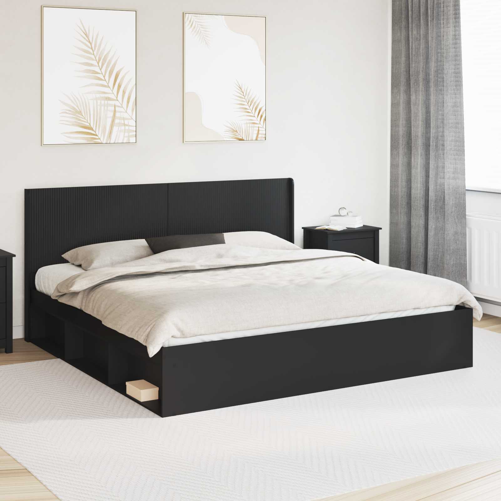 Estructura de cama con almacenamiento y cabecero