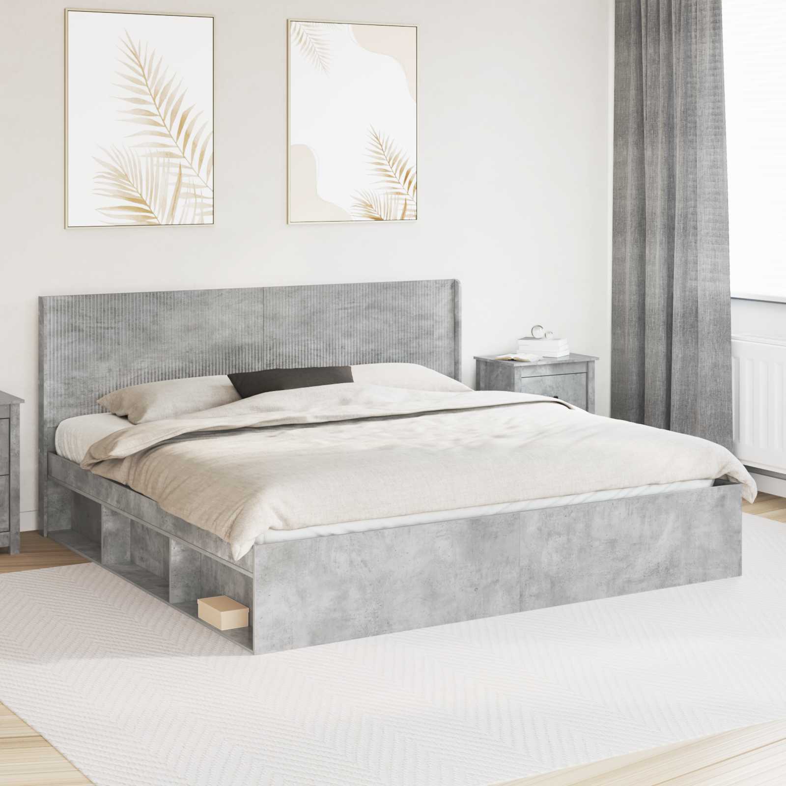 Estructura de cama con almacenamiento y cabecero