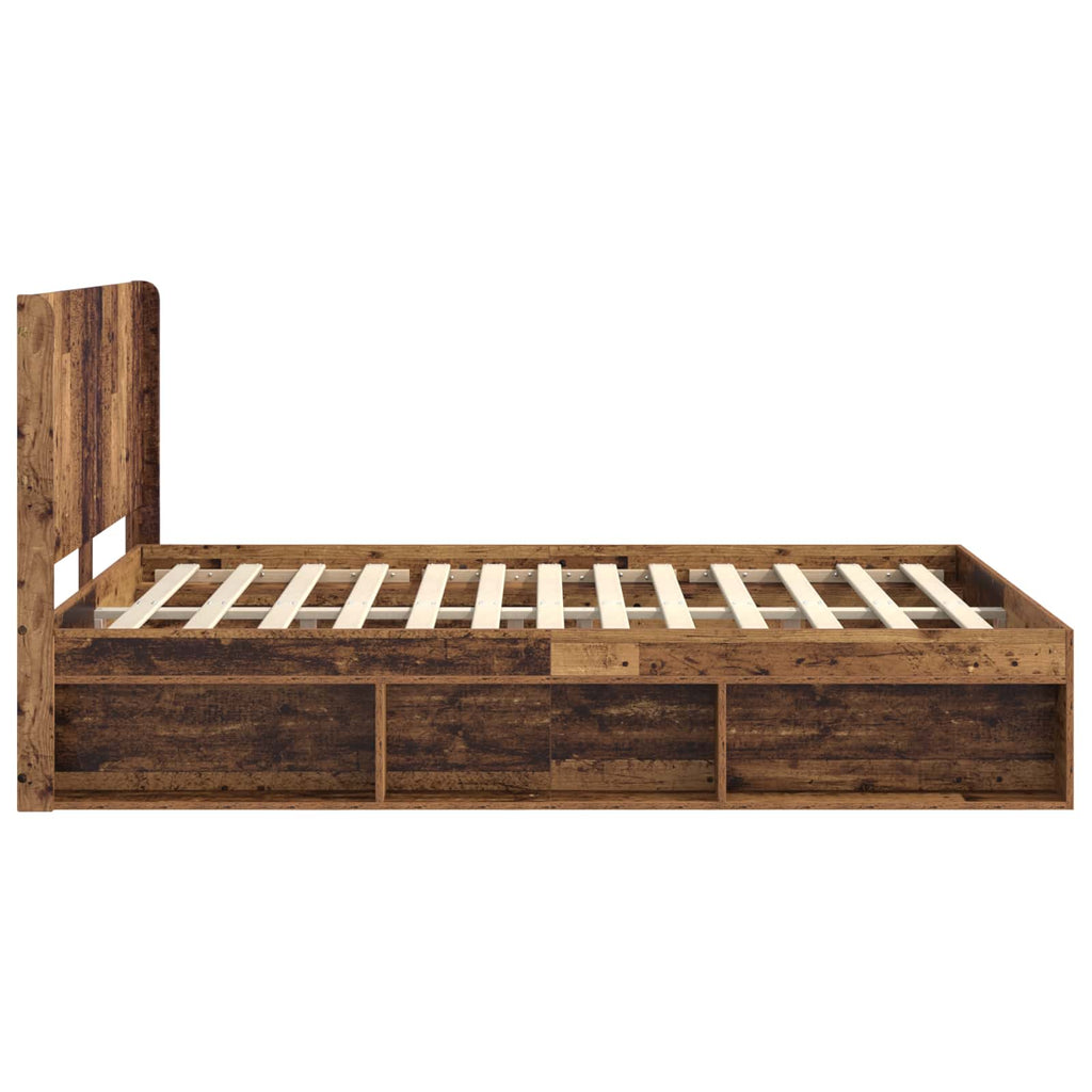 Estructura de cama con almacenamiento y cabecero