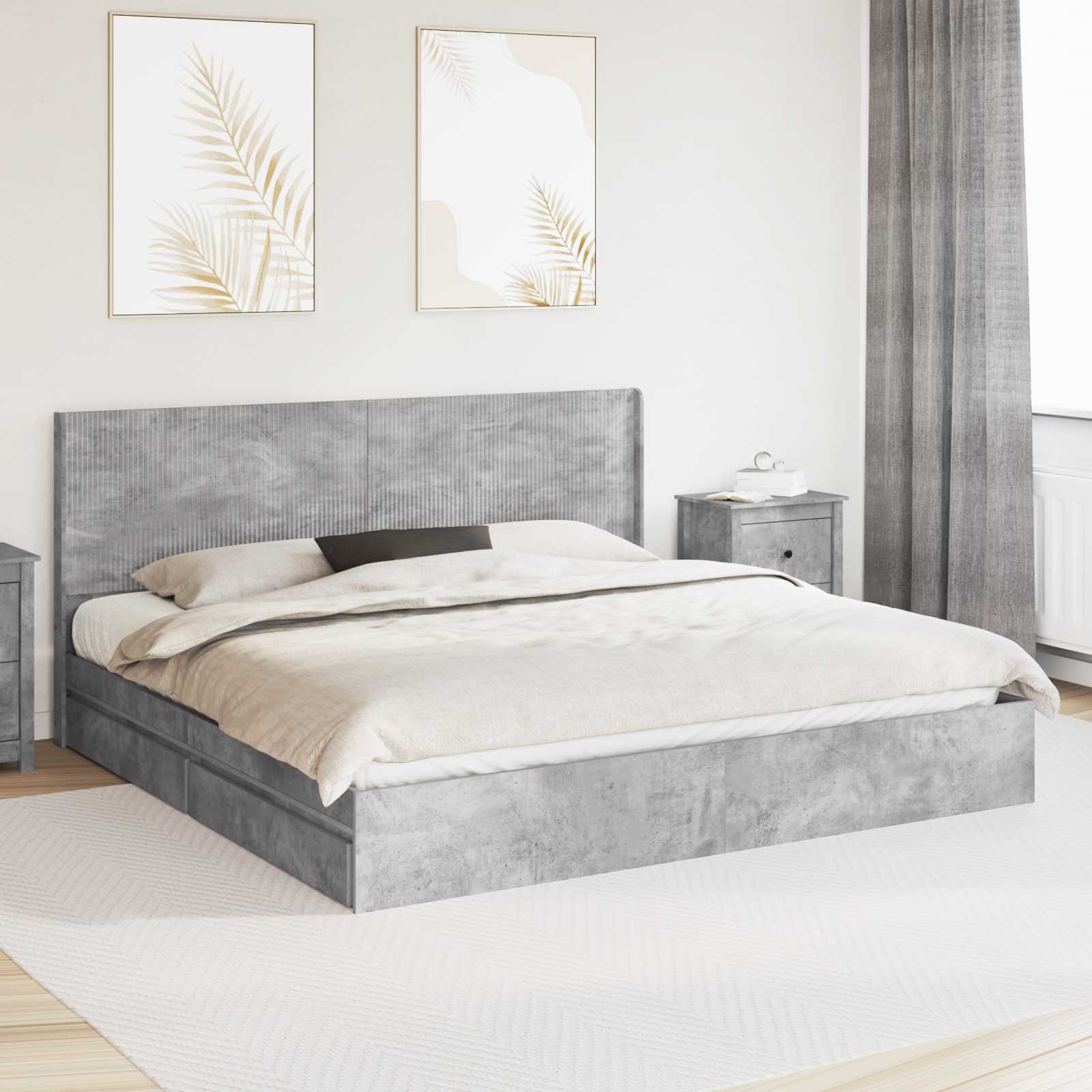 Estructura de cama con almacenamiento y cabecero 3 pcs