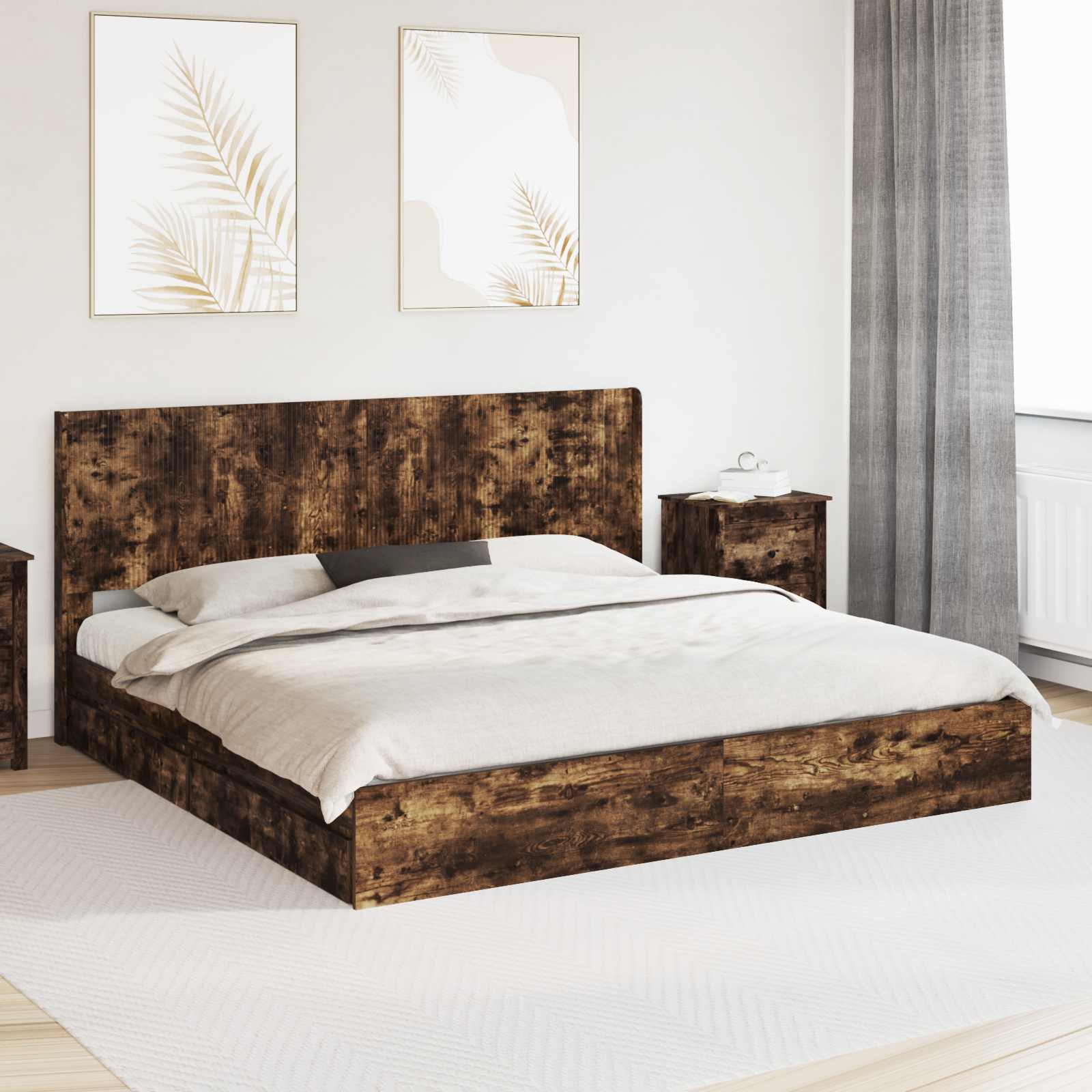 Estructura de cama con almacenamiento y cabecero 3 pcs
