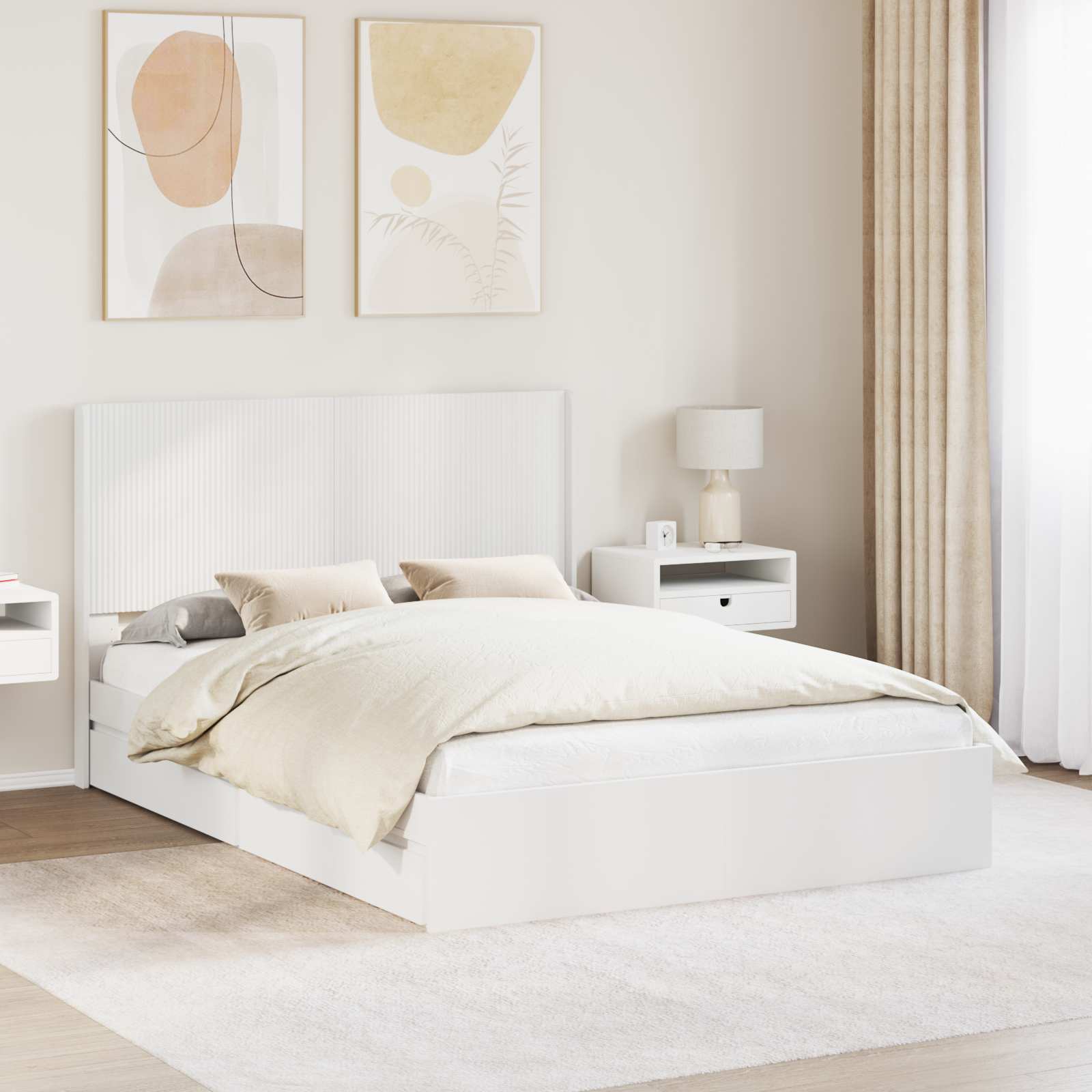 Estructura de cama con almacenamiento y cabecero 3 pcs