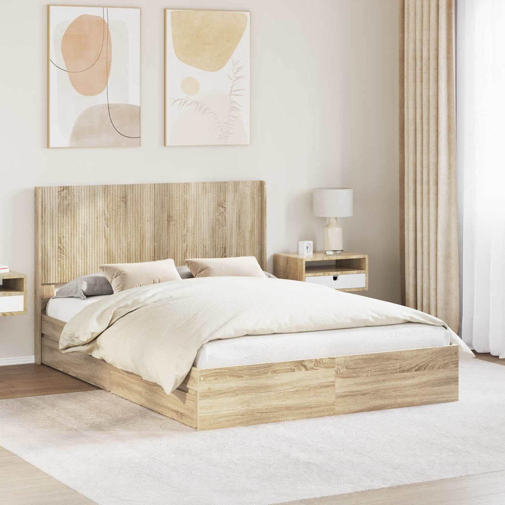 Estructura de cama con almacenamiento y cabecero 3 pcs