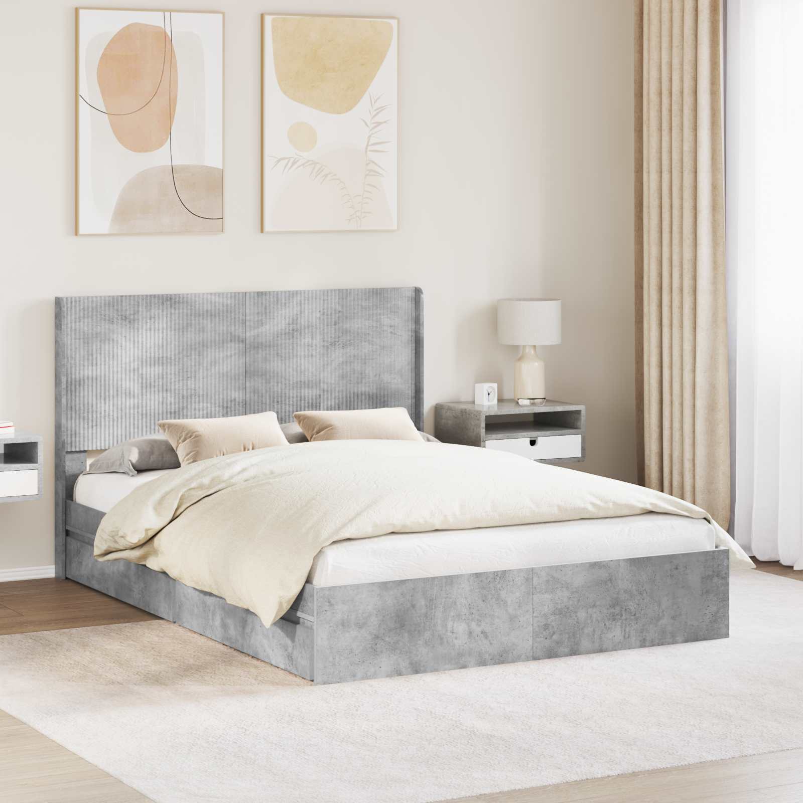 Estructura de cama con almacenamiento y cabecero 3 pcs