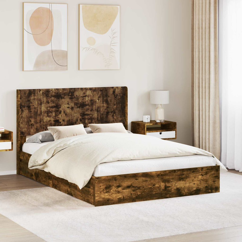 Estructura de cama con almacenamiento y cabecero 3 pcs