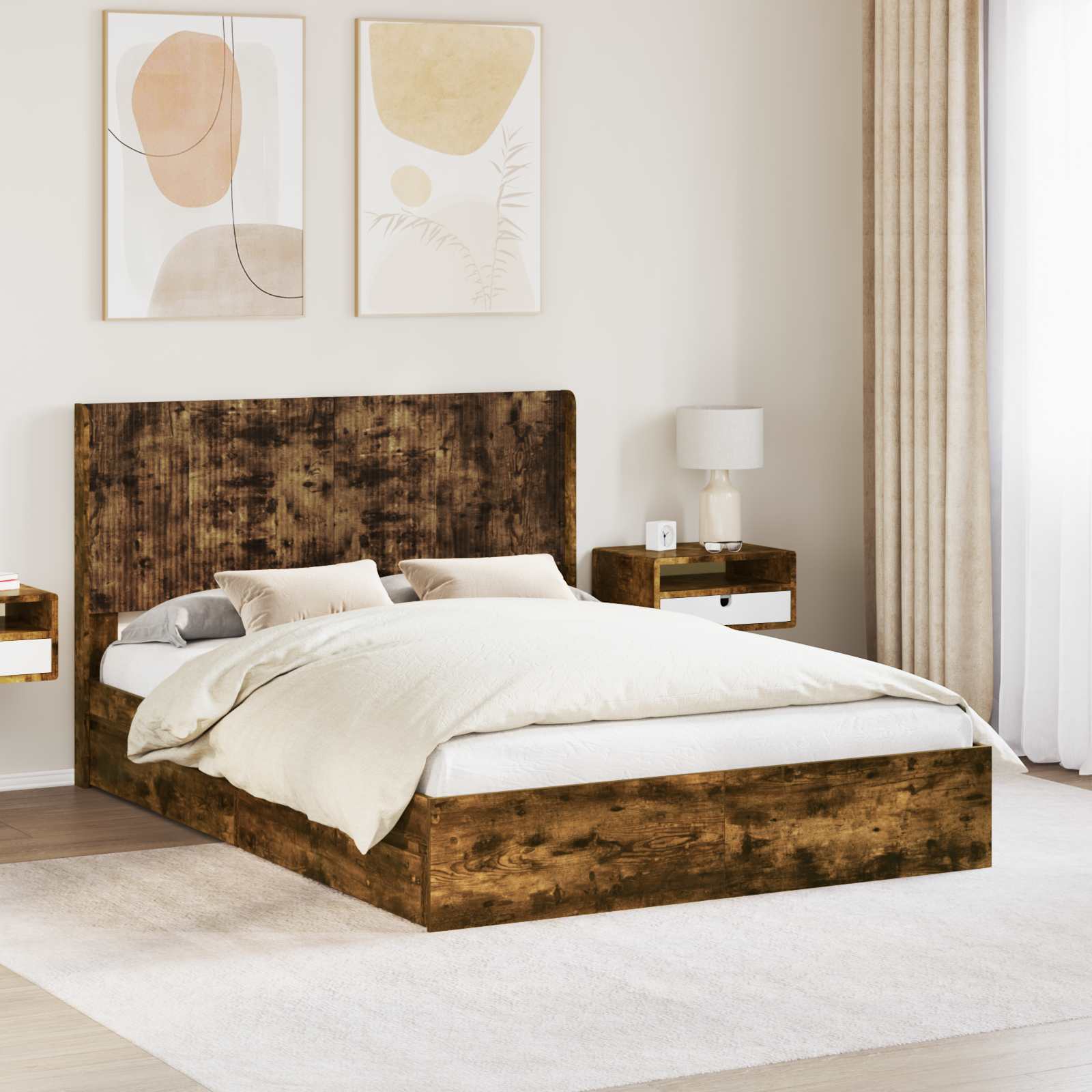 Estructura de cama con almacenamiento y cabecero 3 pcs