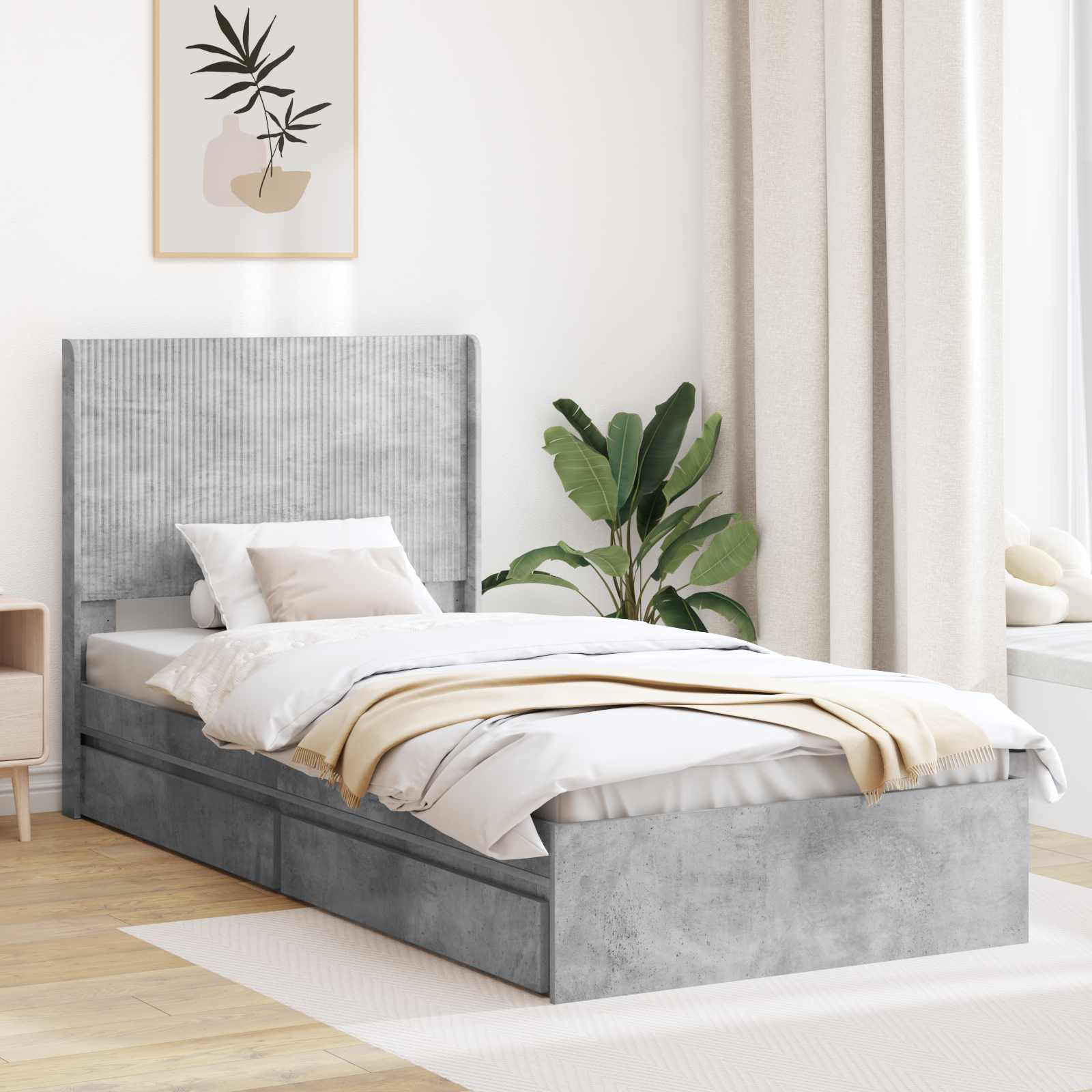 Estructura de cama con almacenamiento y cabecero 3 pcs