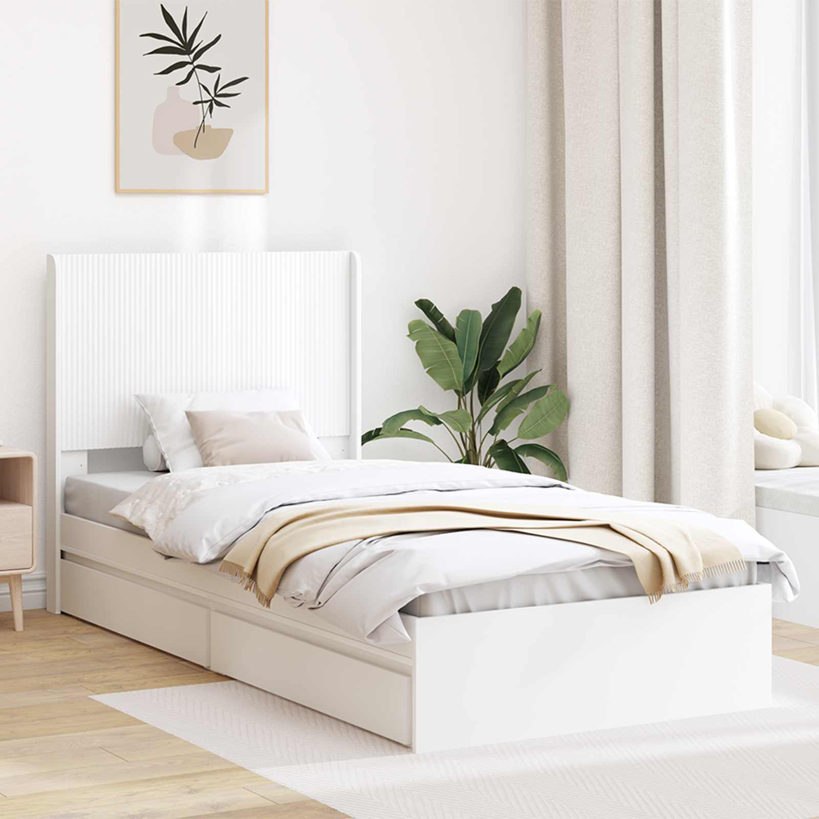 Estructura de cama con almacenamiento y cabecero 3 pcs