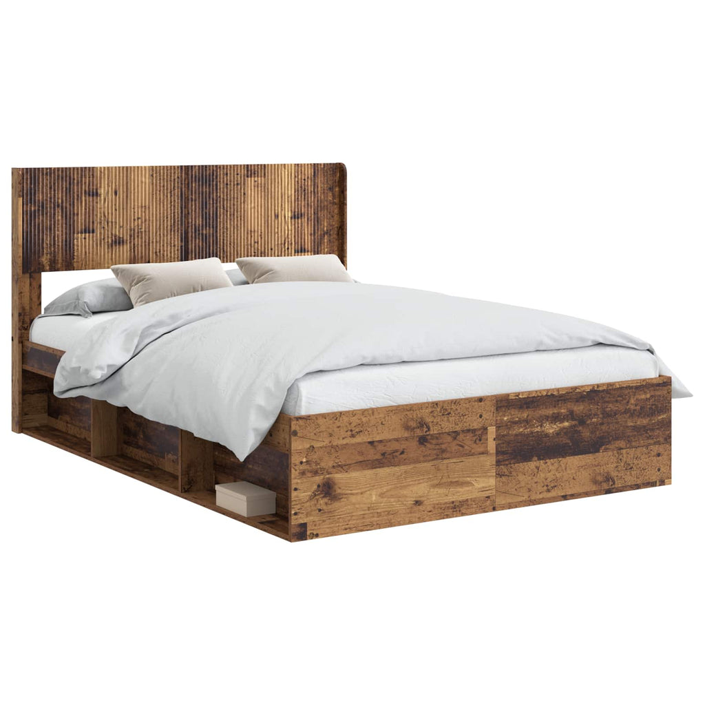 Estructura de cama con almacenamiento y cabecero