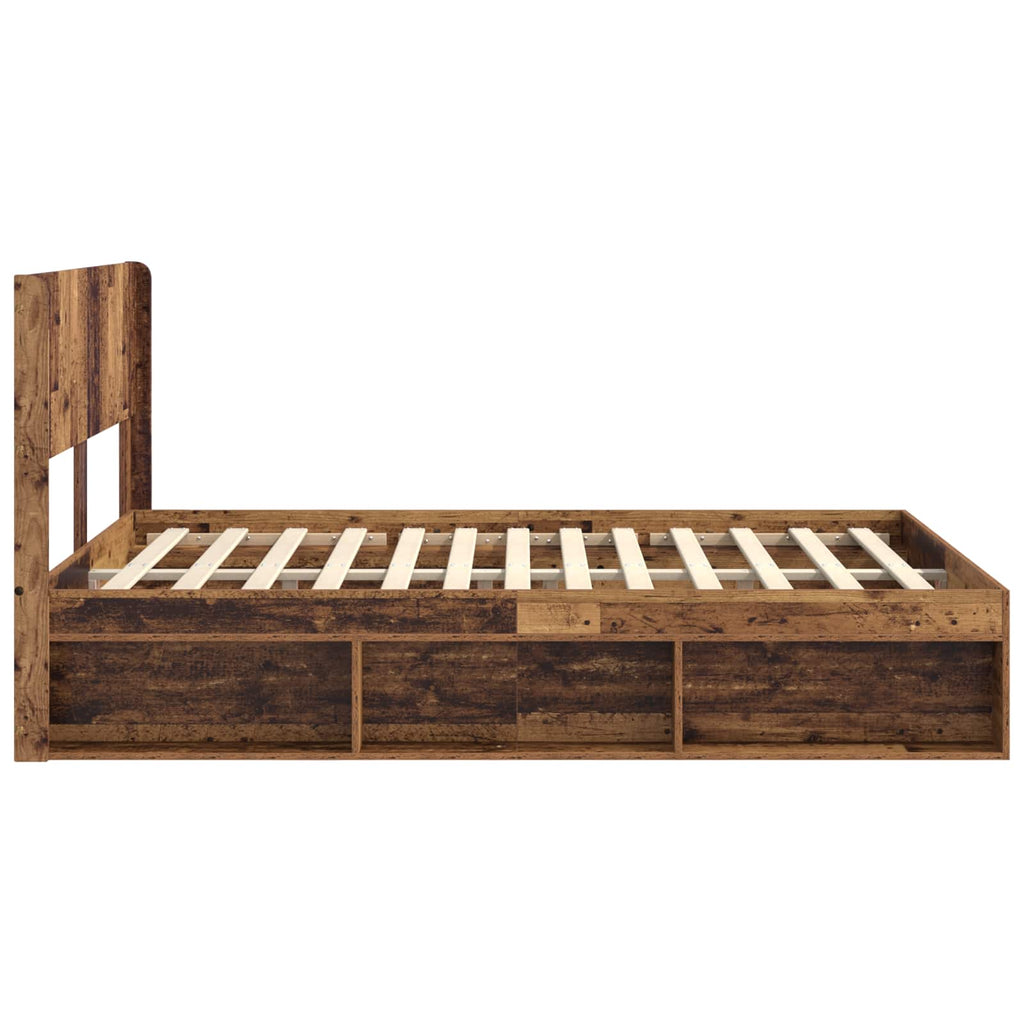Estructura de cama con almacenamiento y cabecero