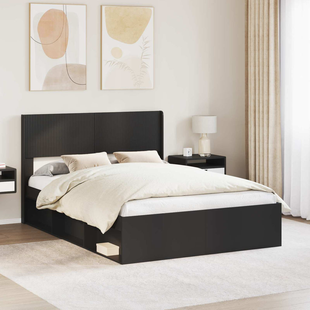 Estructura de cama con almacenamiento y cabecero