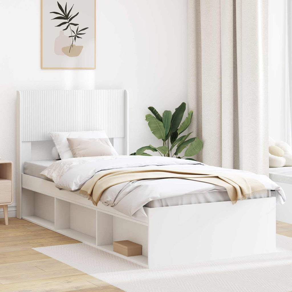 Estructura de cama con almacenamiento y cabecero