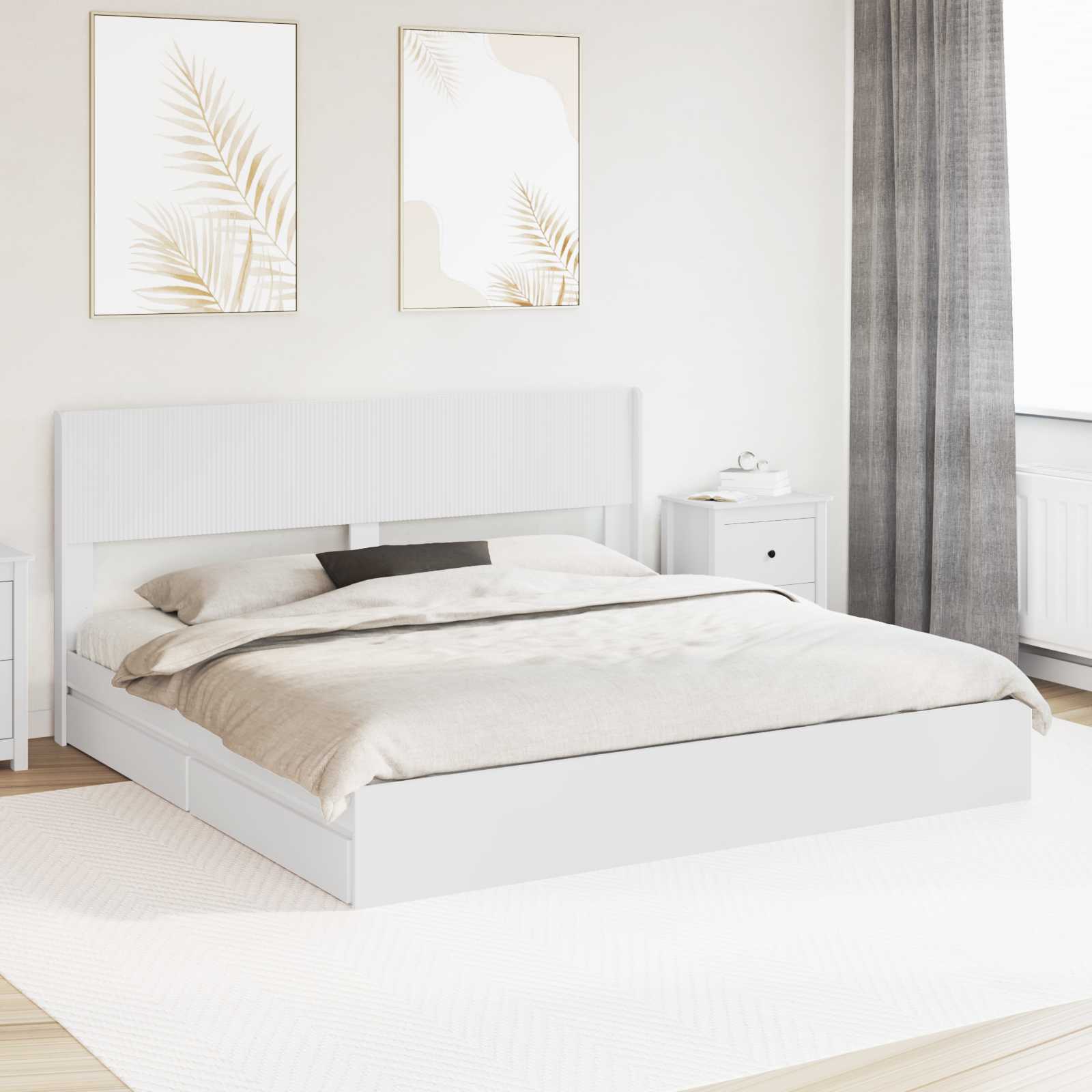 Estructura de cama con almacenamiento y cabecero 3 pcs