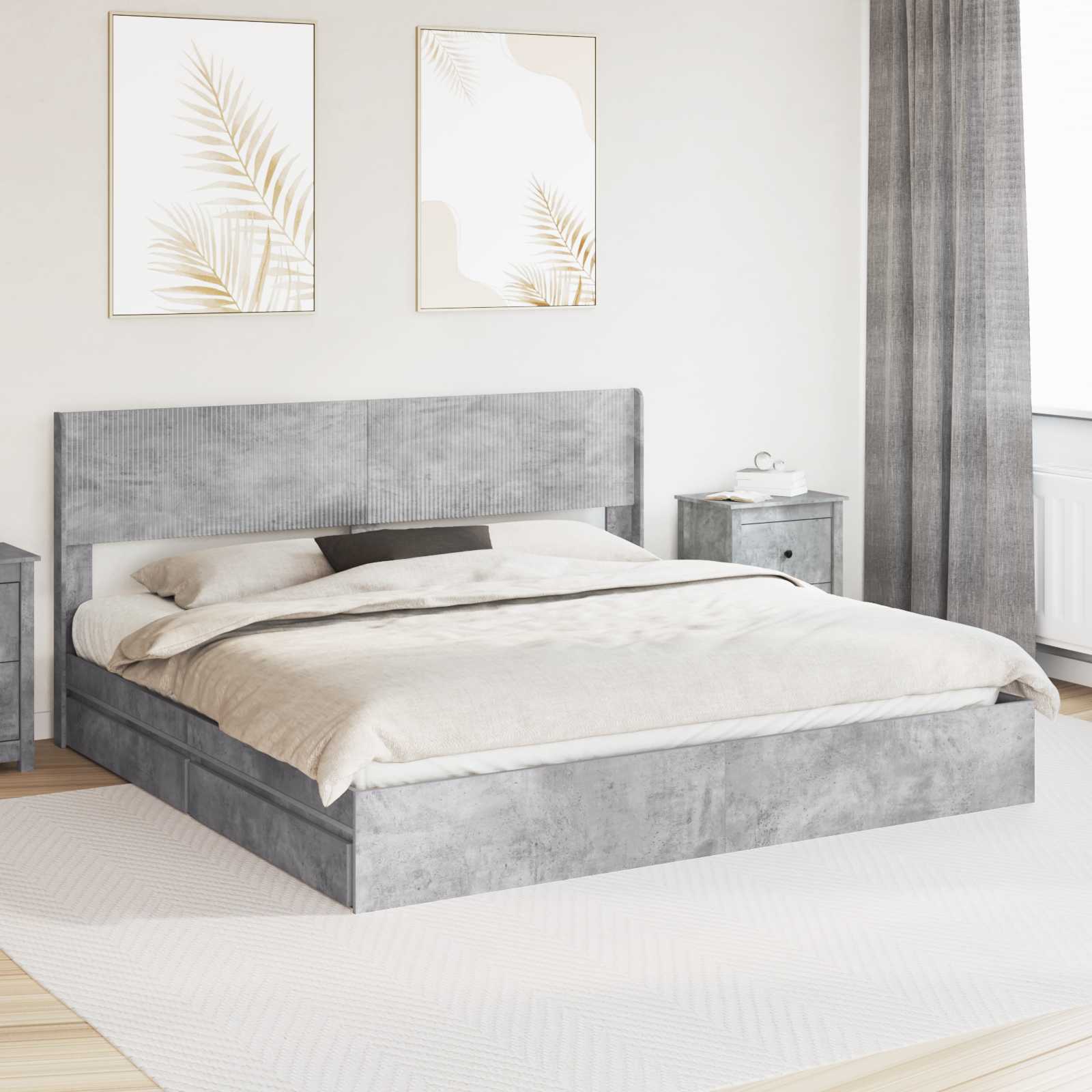 Estructura de cama con almacenamiento y cabecero 3 pcs