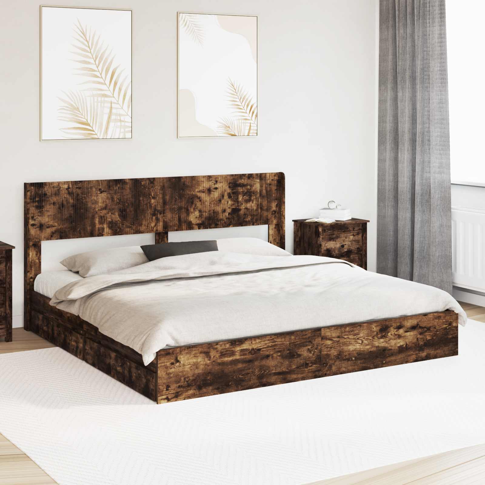 Estructura de cama con almacenamiento y cabecero 3 pcs