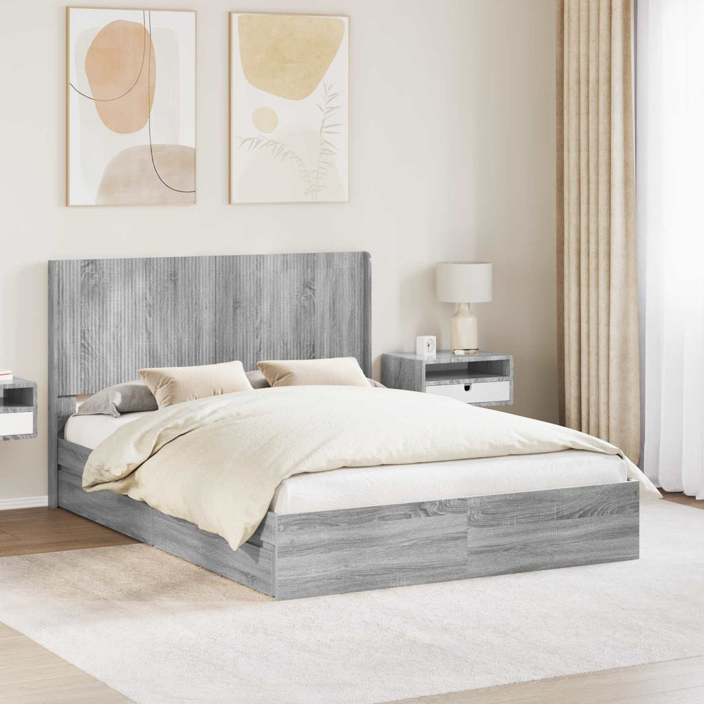 Estructura de cama con almacenamiento y cabecero 3 pcs