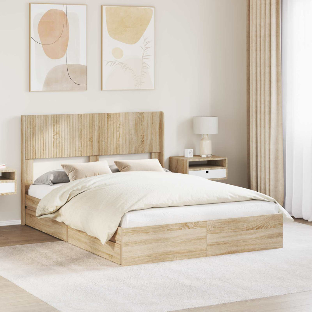 Estructura de cama con almacenamiento y cabecero 3 pcs