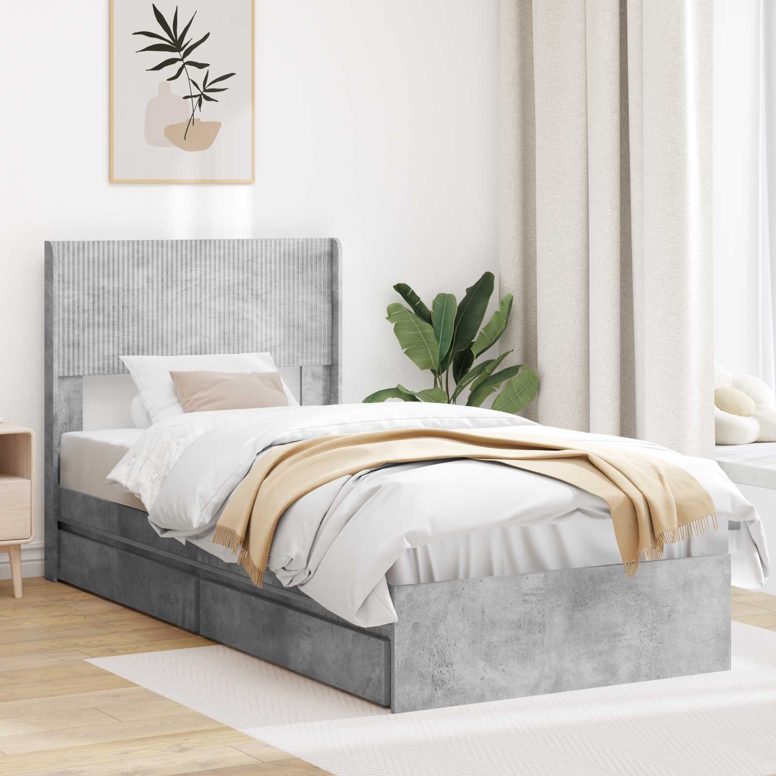 Estructura de cama con almacenamiento y cabecero 3 pcs
