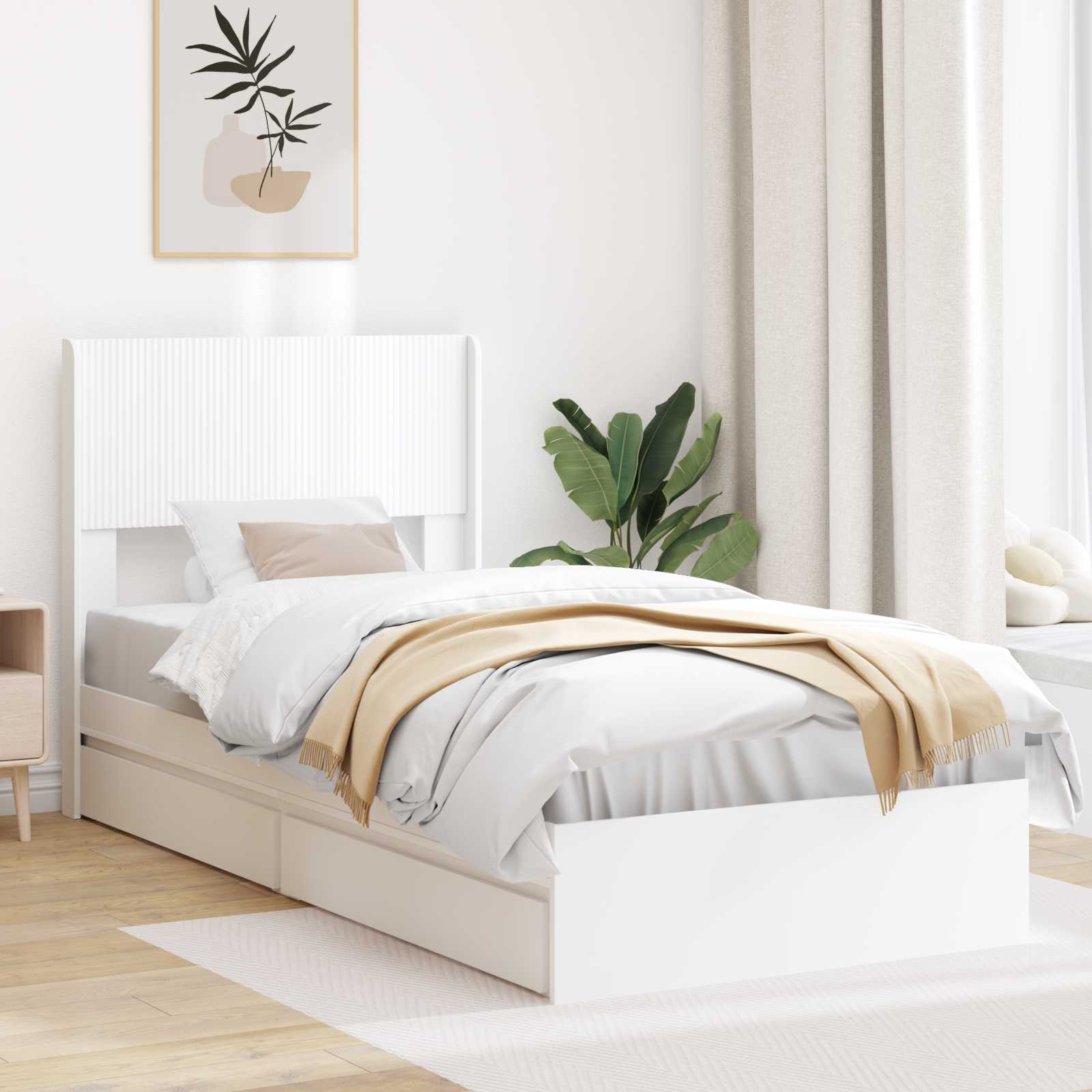 Estructura de cama con almacenamiento y cabecero 3 pcs
