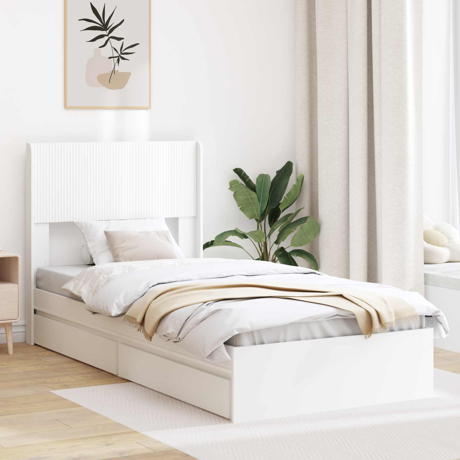 Estructura de cama con almacenamiento y cabecero 3 pcs