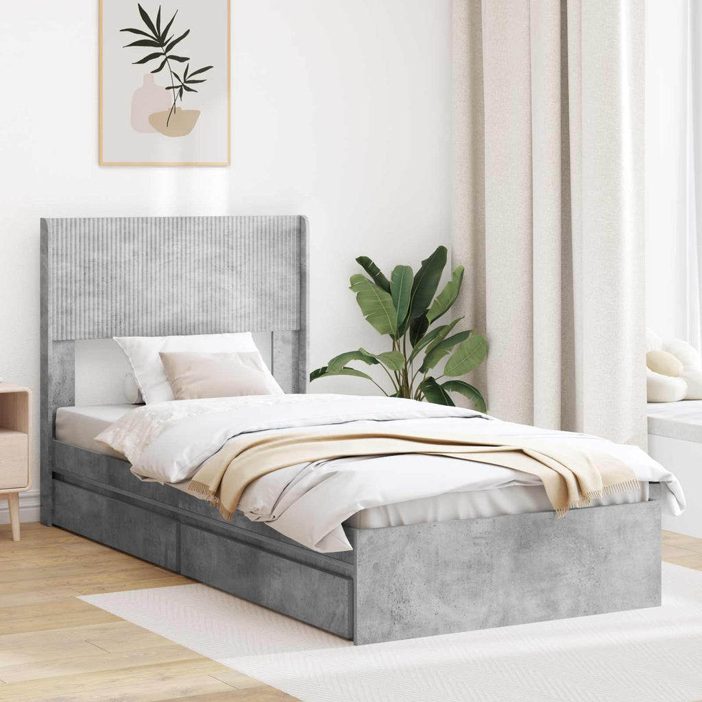 Estructura de cama con almacenamiento y cabecero 3 pcs