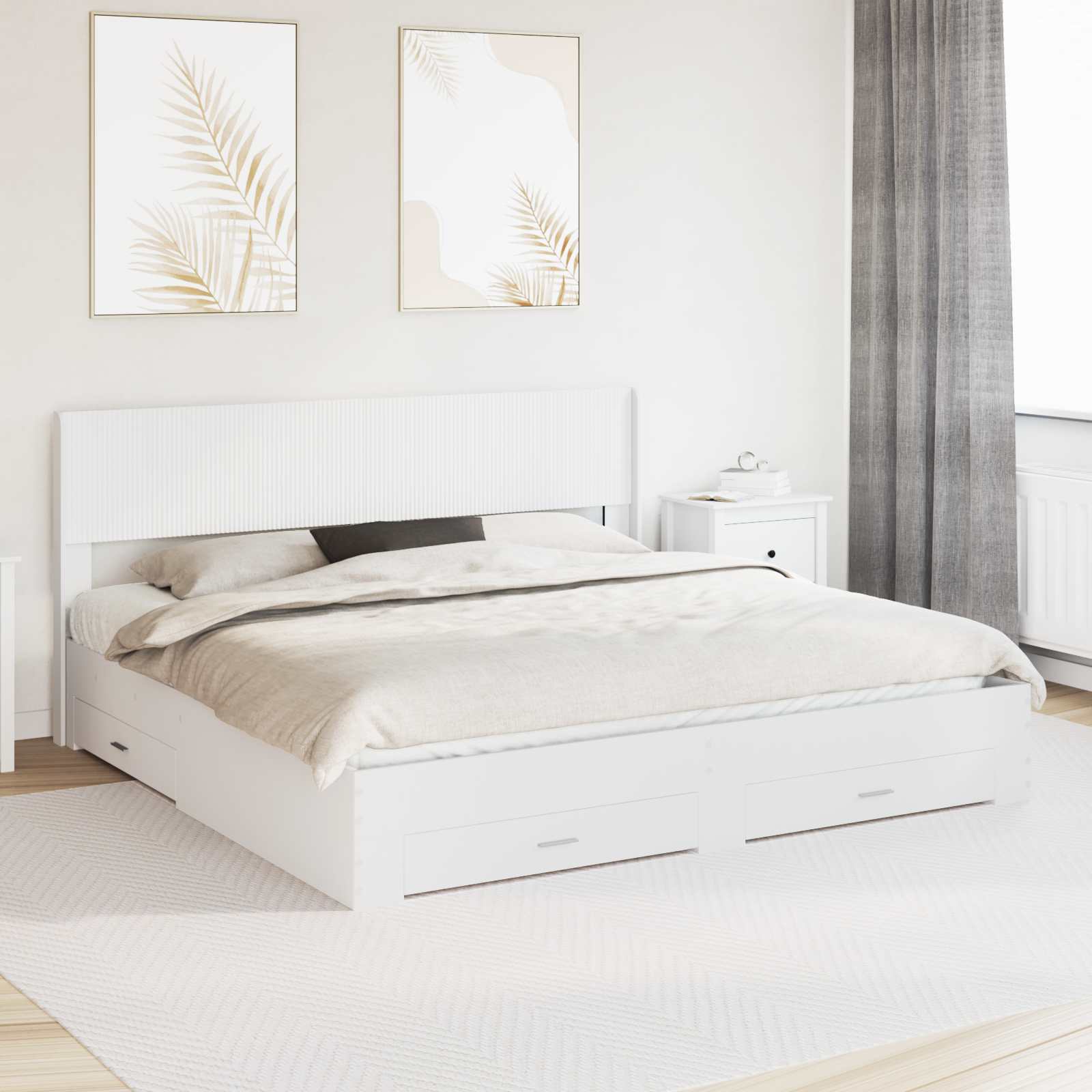 Cama con almacenamiento 140 x 190 cm Madera de ingeniería