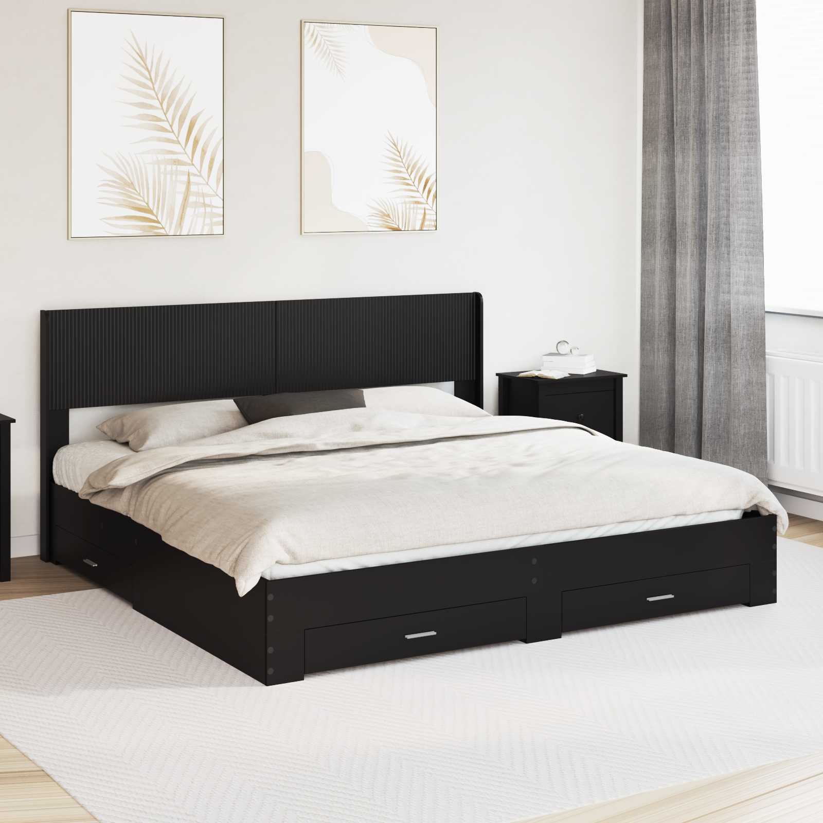 Cama con almacenamiento 140 x 190 cm Madera de ingeniería