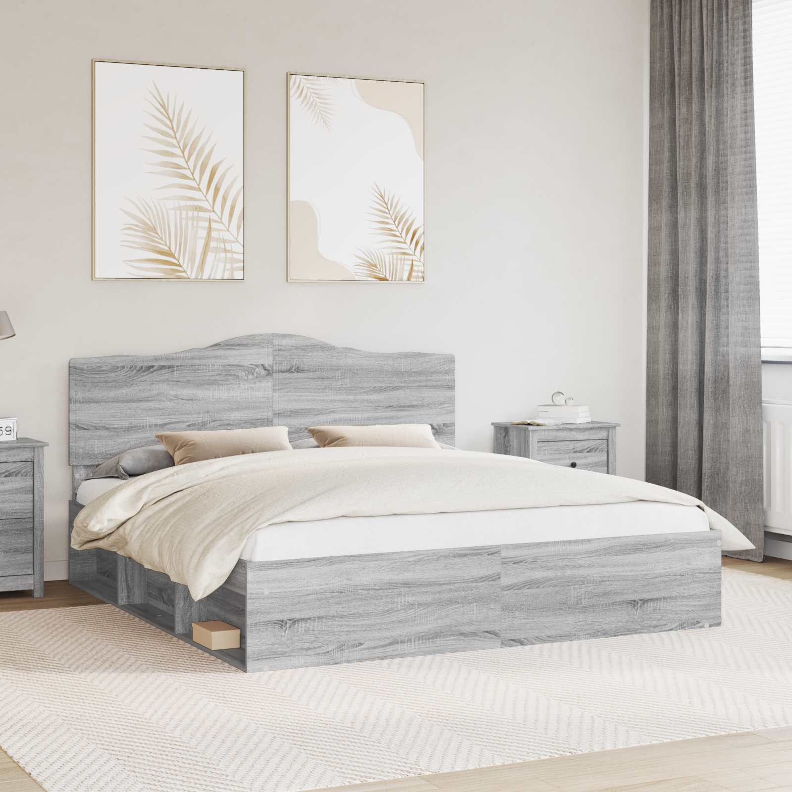 Estrutura de cama 100 x 200 cm Madeira de pinho maciço