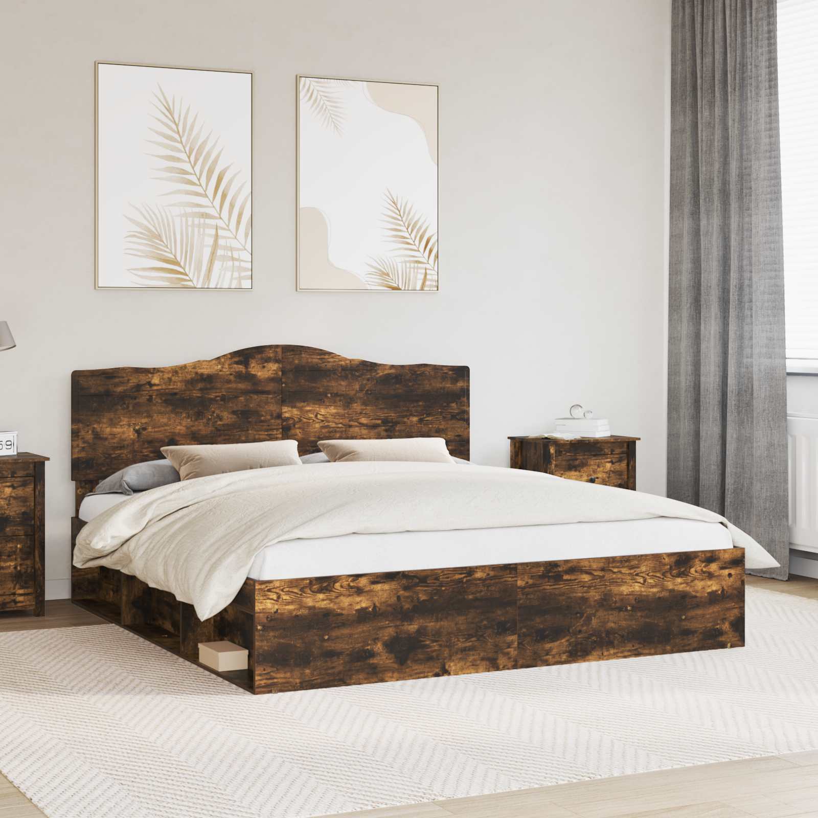 Estrutura de cama 100 x 200 cm Madeira de pinho maciço