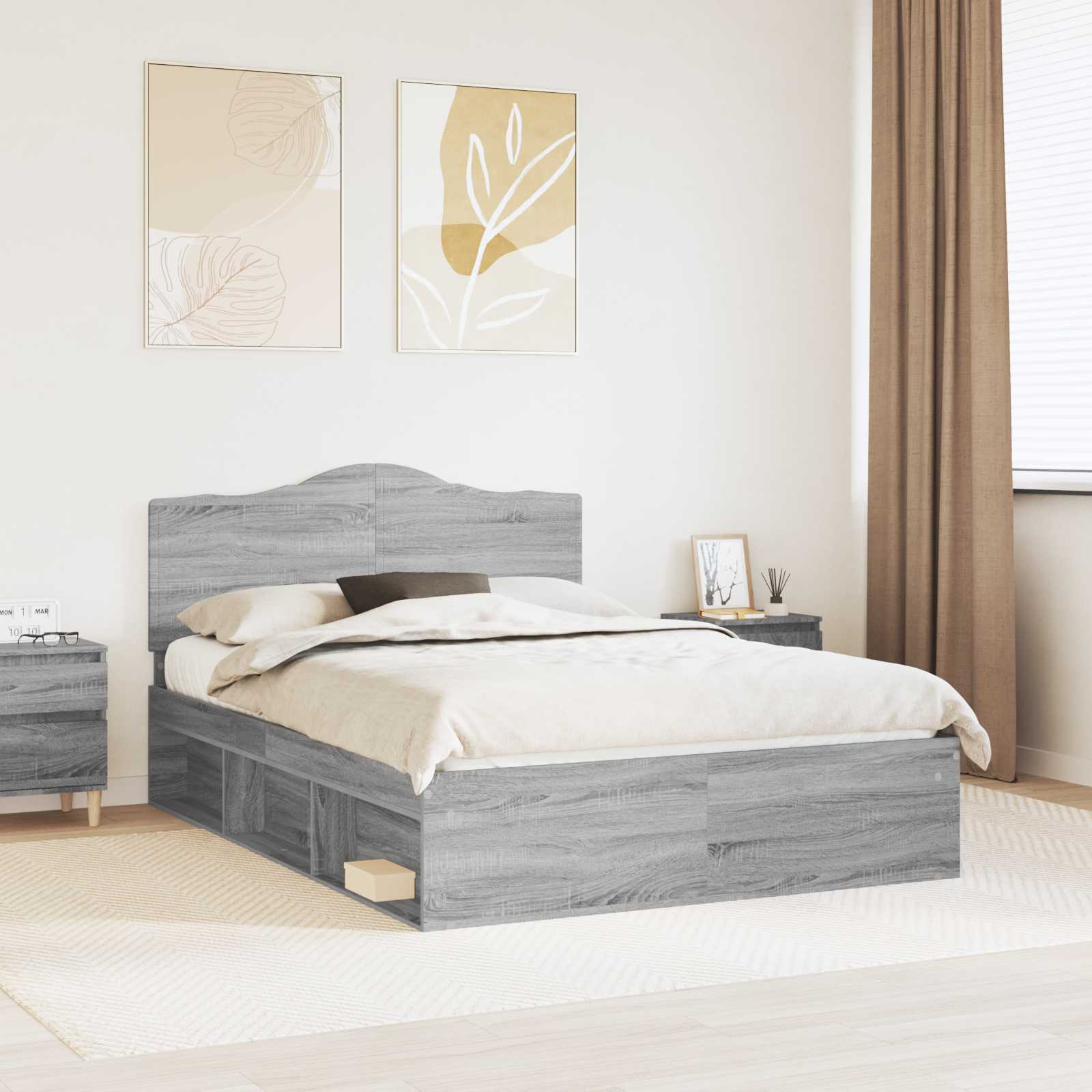 Estrutura de cama 100 x 200 cm Madeira de pinho maciço